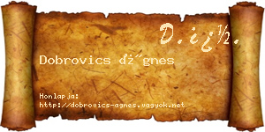 Dobrovics Ágnes névjegykártya