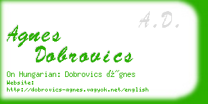 agnes dobrovics business card